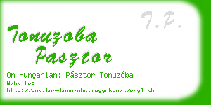 tonuzoba pasztor business card